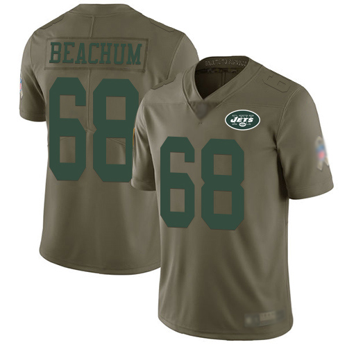 New York Jets Limited Olive Men Kelvin Beachum Jersey NFL Football #68 2017 Salute to Service
